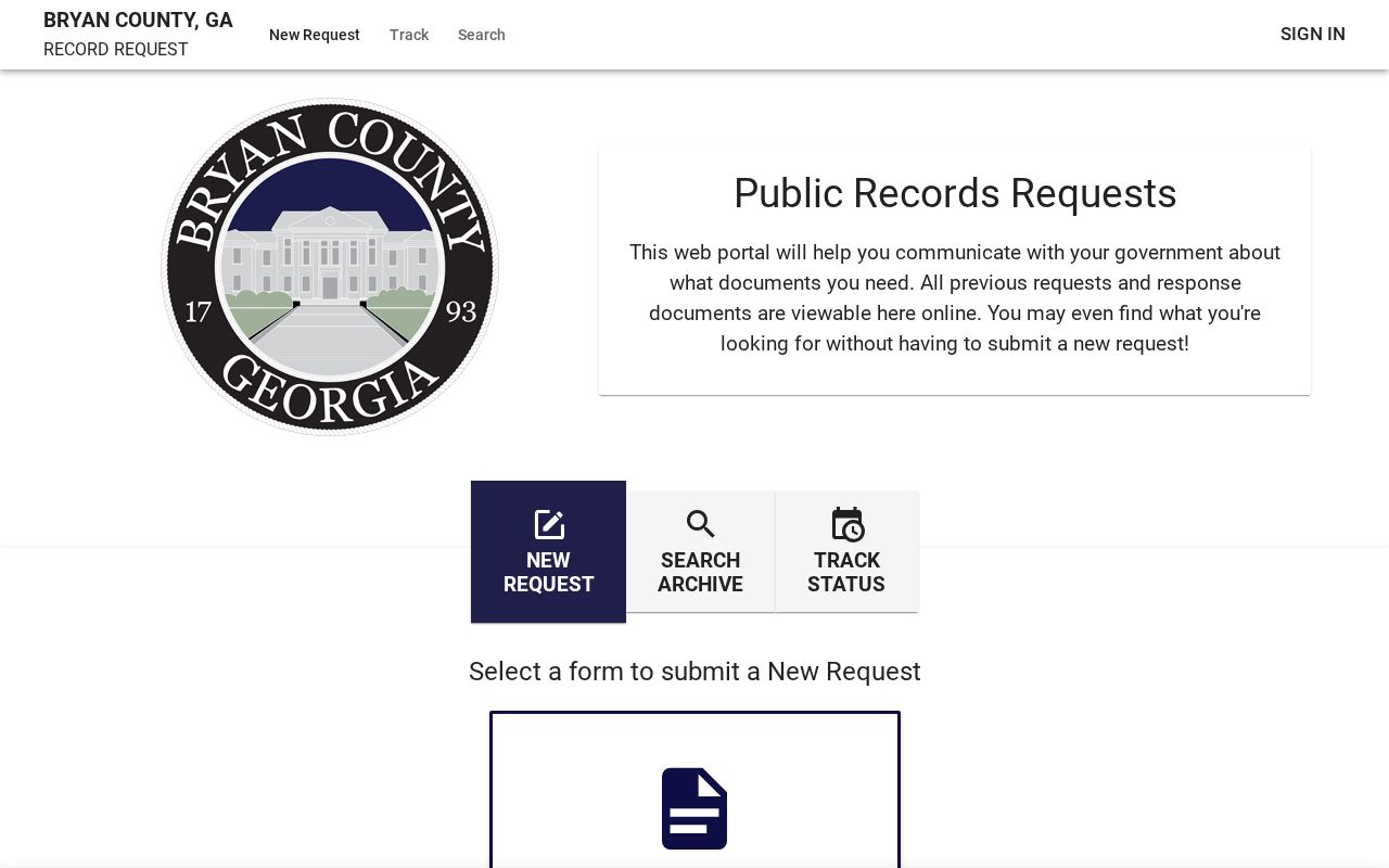 Bryan County warrant records request portal