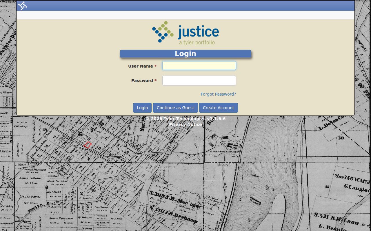 Bryan County active warrant docket login screen