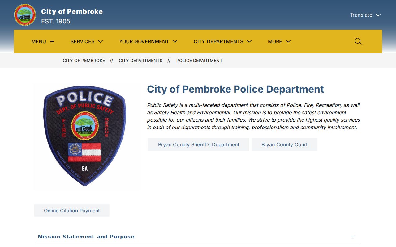 Pembroke warrant records police and municipal court routes