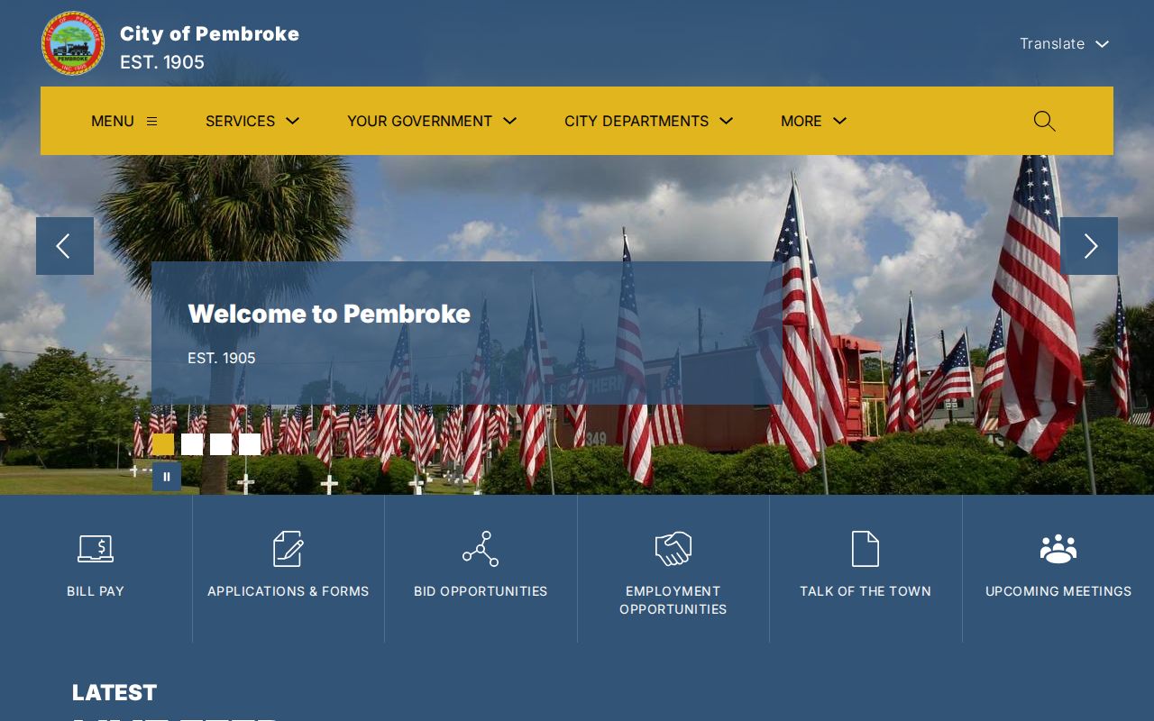 Pembroke warrant records city government services